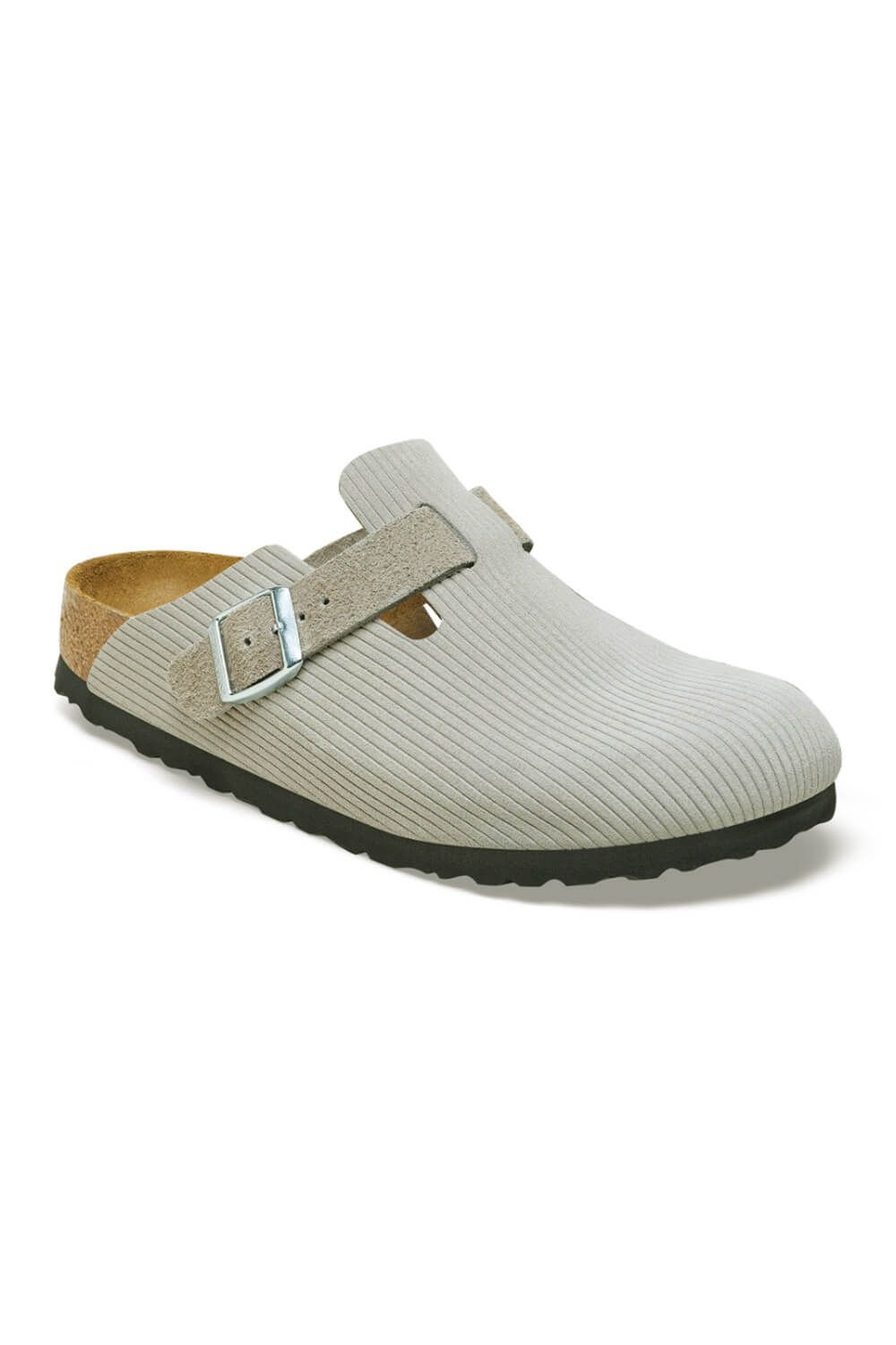 Birkenstock Boston Corduroy Suede Clogs for Women in Stone Coin Grey | 1026211 sold by Glik’s