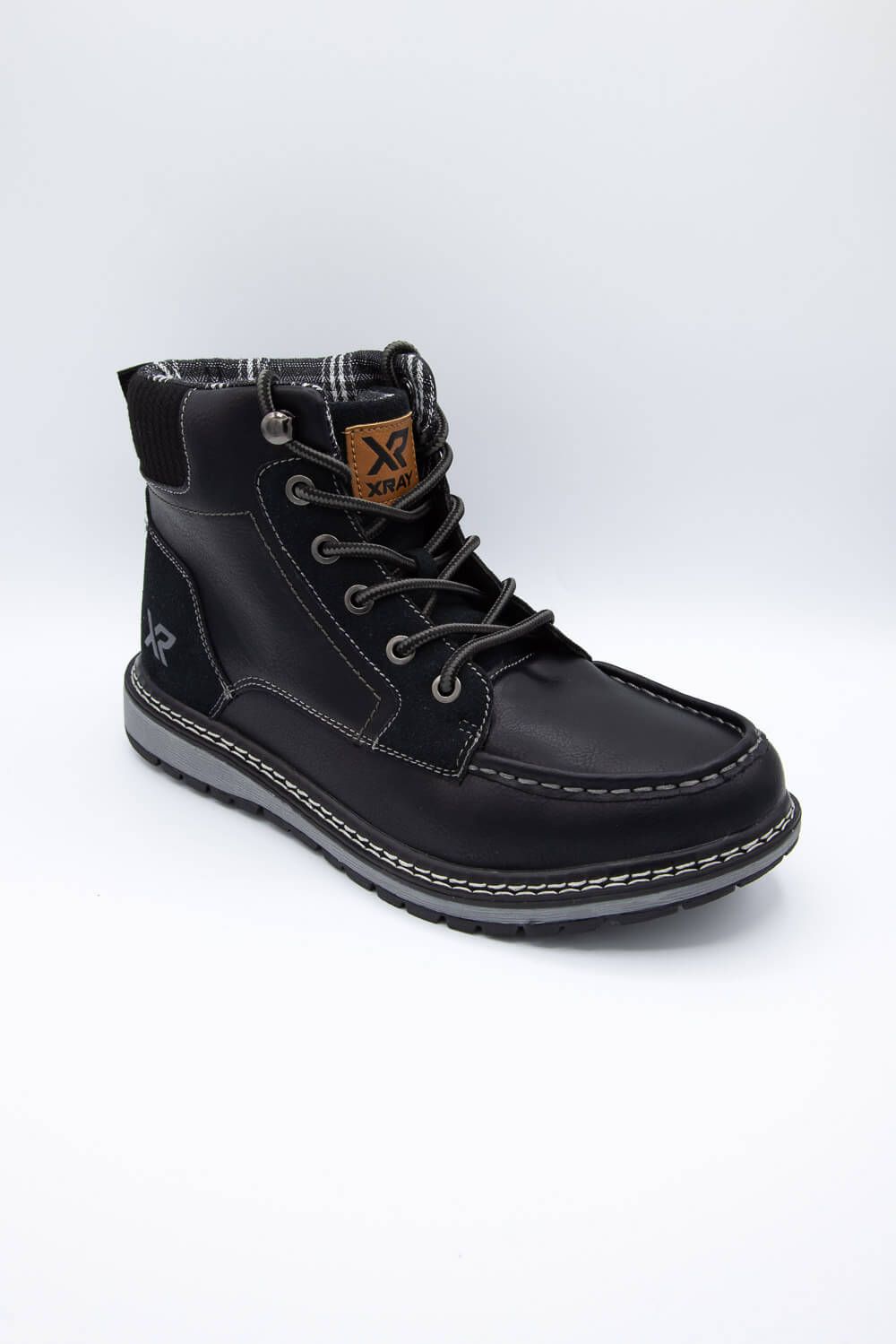 Xray Footwear Knit Collar Lace Up Boots for Men in Black | XRW2677-BLACK sold by Glik’s product image thumbnail 2