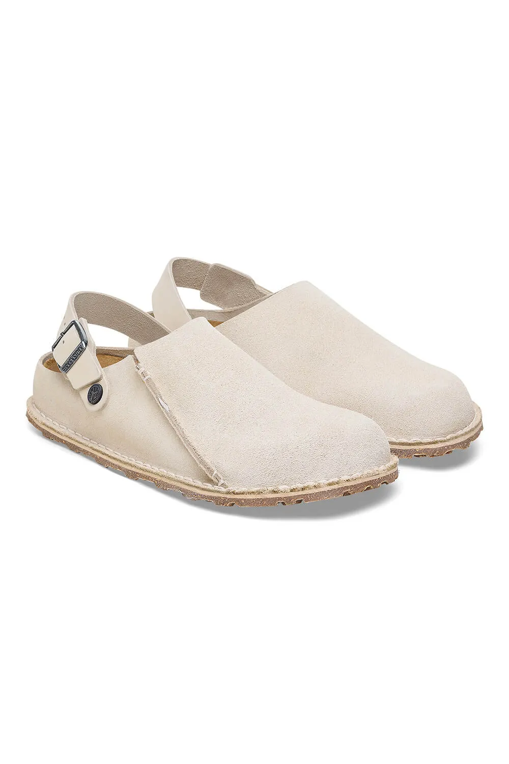 Birkenstock Lutry Premium Suede Leather Clogs for Women in Eggshell | 1026346 sold by Glik’s product image thumbnail 2