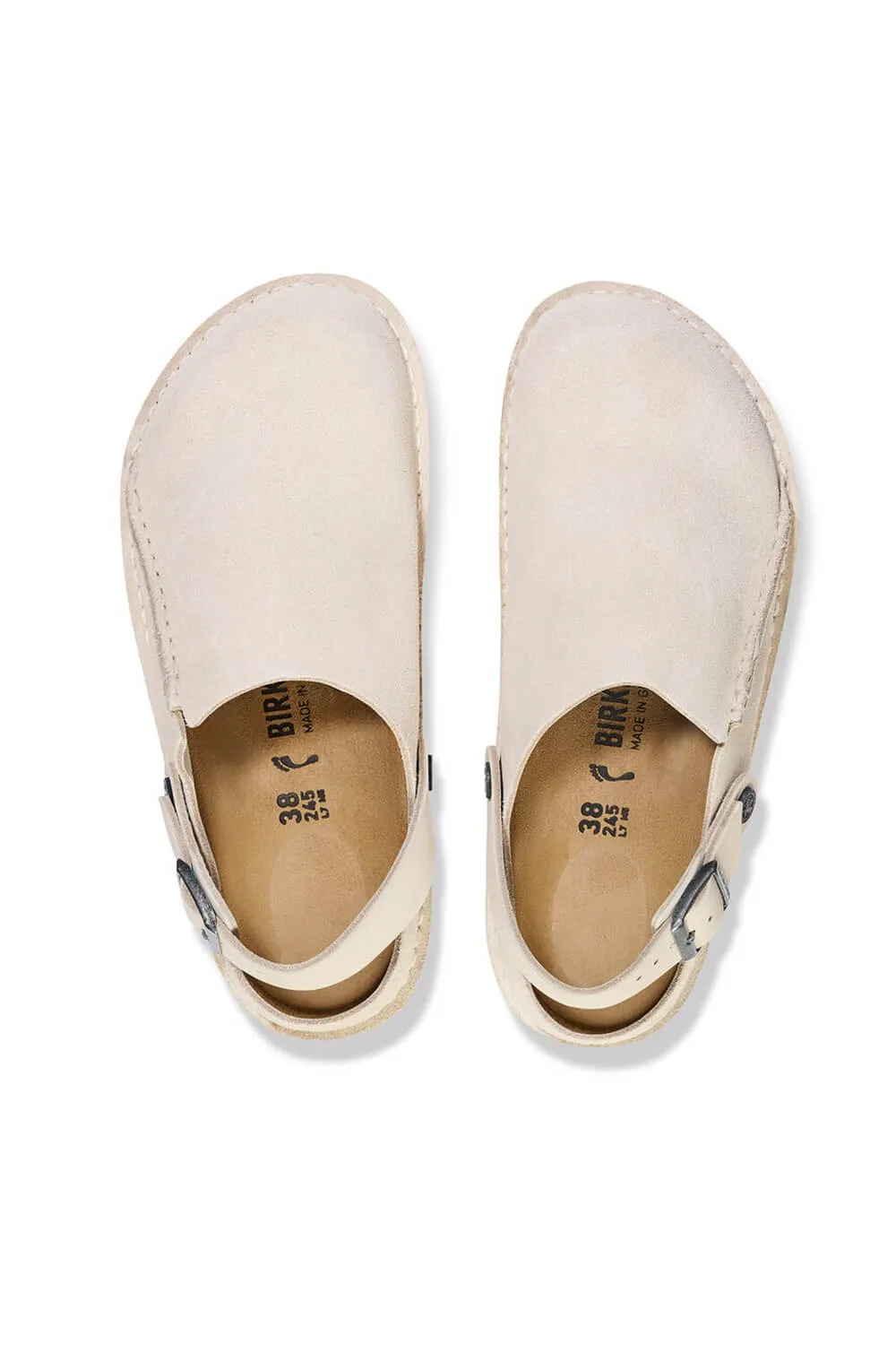 Birkenstock Lutry Premium Suede Leather Clogs for Women in Eggshell | 1026346 sold by Glik’s product image thumbnail 5