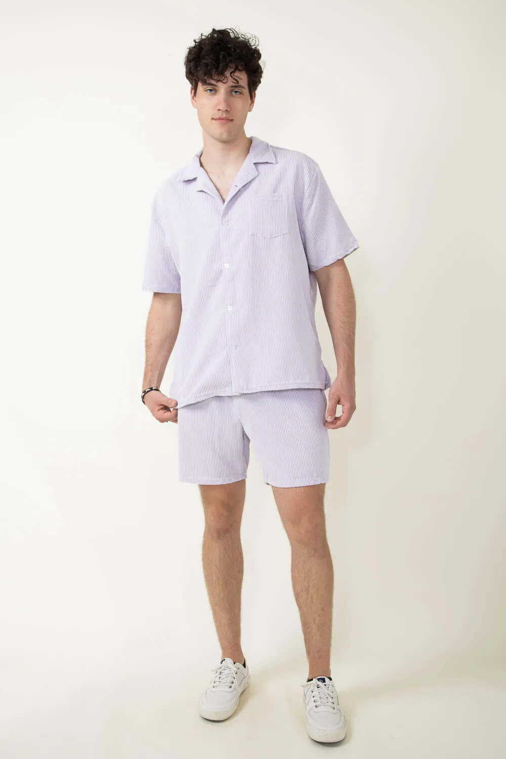Corduroy Button Up Shirt for Men in Dusty Lilac | SW35-FW3-DUSTYLILAC sold by Glik’s product image thumbnail 4