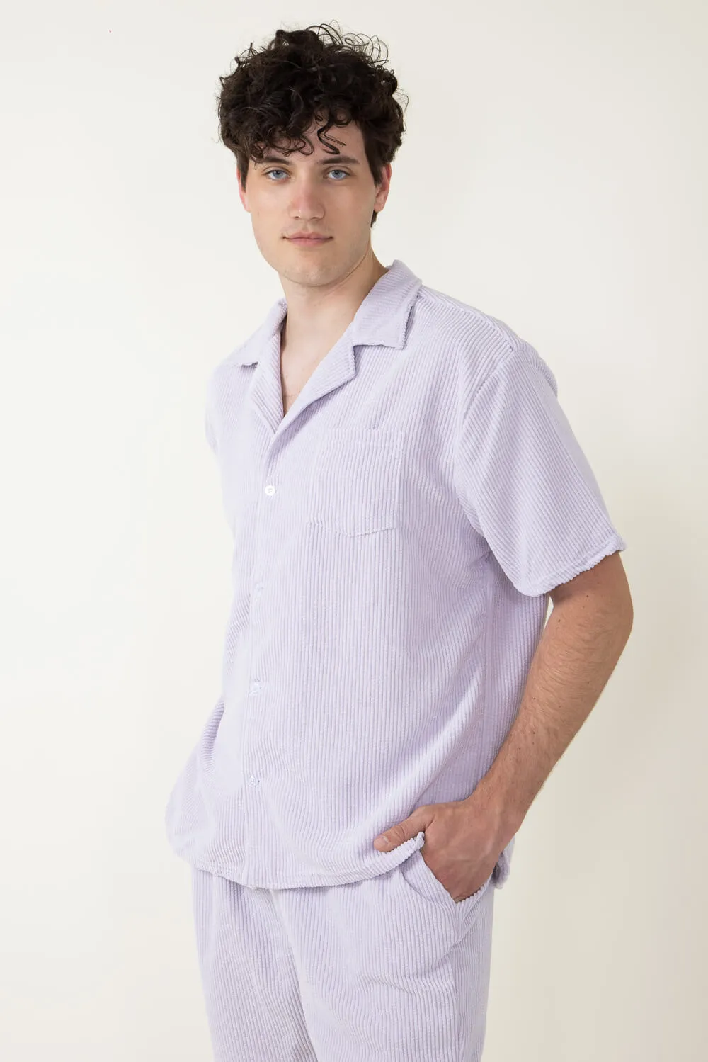 Corduroy Button Up Shirt for Men in Dusty Lilac | SW35-FW3-DUSTYLILAC sold by Glik’s product image thumbnail 5