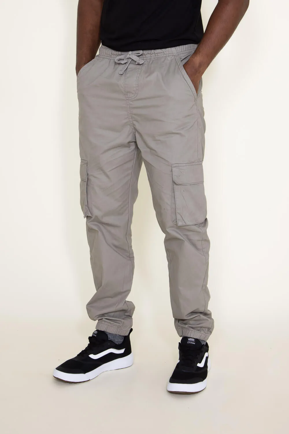 Twill Cargo Joggers for Men in Grey | SB66-GREY sold by Glik’s product image thumbnail 4
