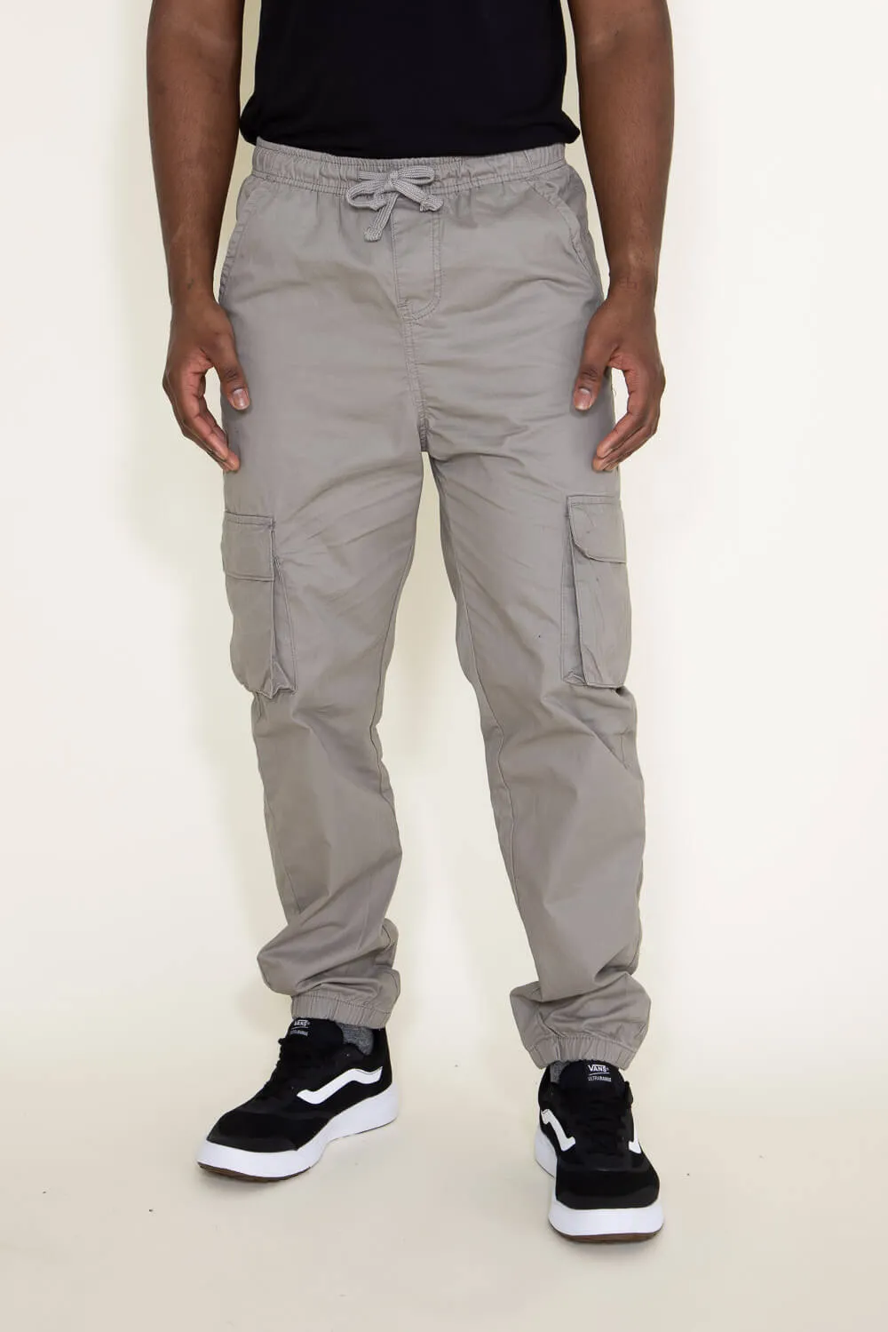 Twill Cargo Joggers for Men in Grey | SB66-GREY sold by Glik’s