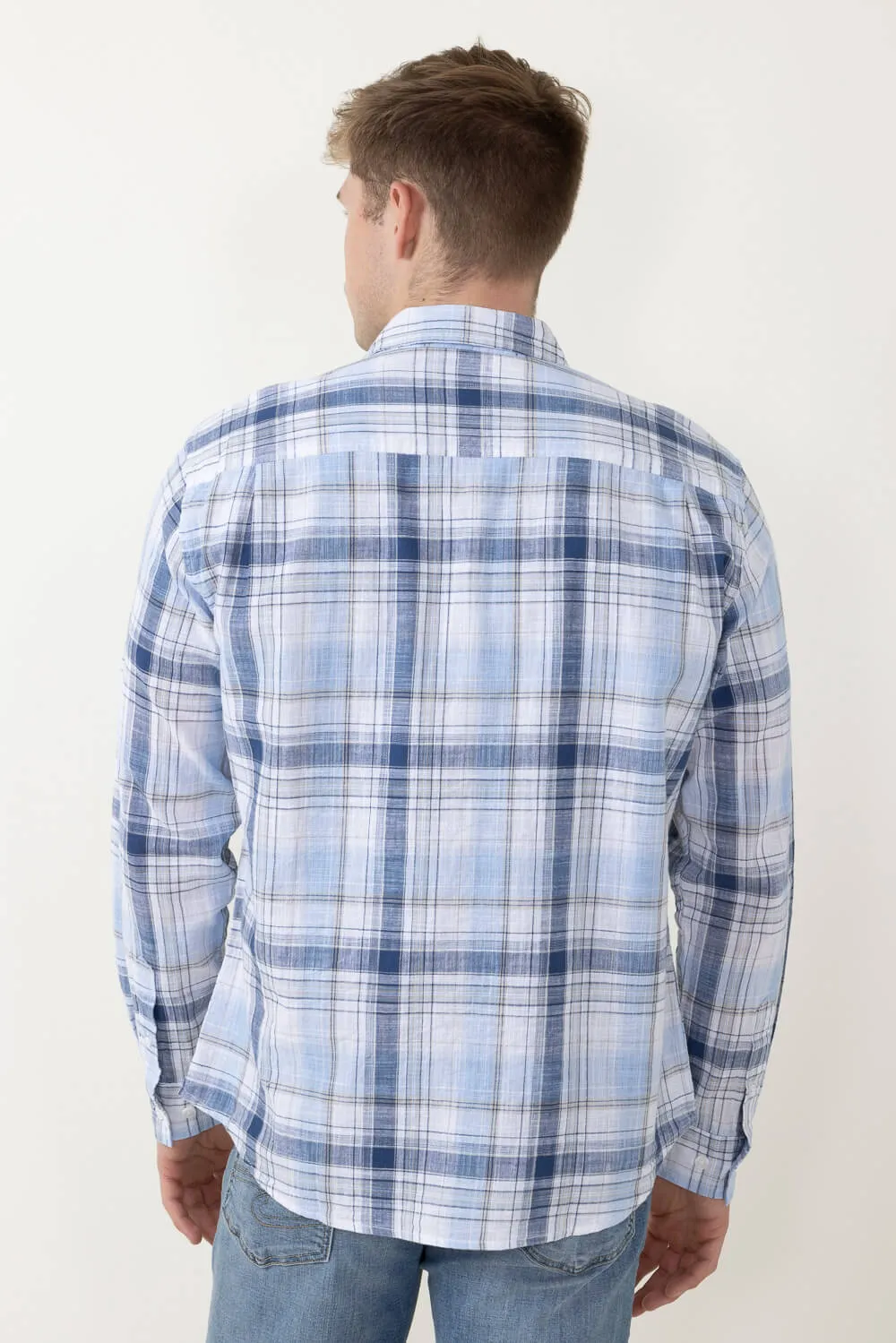 Weatherproof Vintage Lined Cotton Shirt for Men in Plaid Blue | S2485562GK-ICEWATER sold by Glik’s product image thumbnail 3