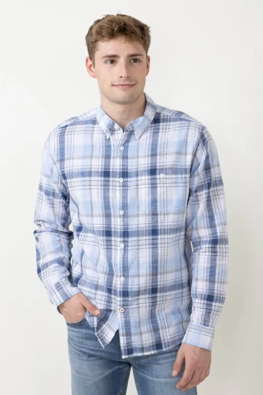 Weatherproof Vintage Lined Cotton Shirt for Men in Plaid Blue | S2485562GK-ICEWATER sold by Glik’s