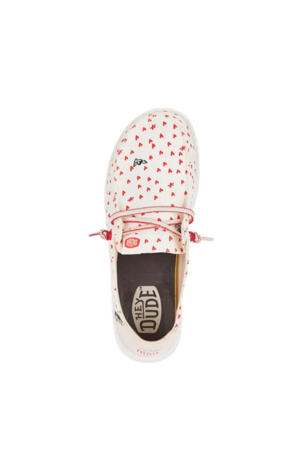 HEYDUDE Youth Girl’s Wendy Hearts Shoes in White/Red | 41154-119 sold by Glik’s product image thumbnail 5