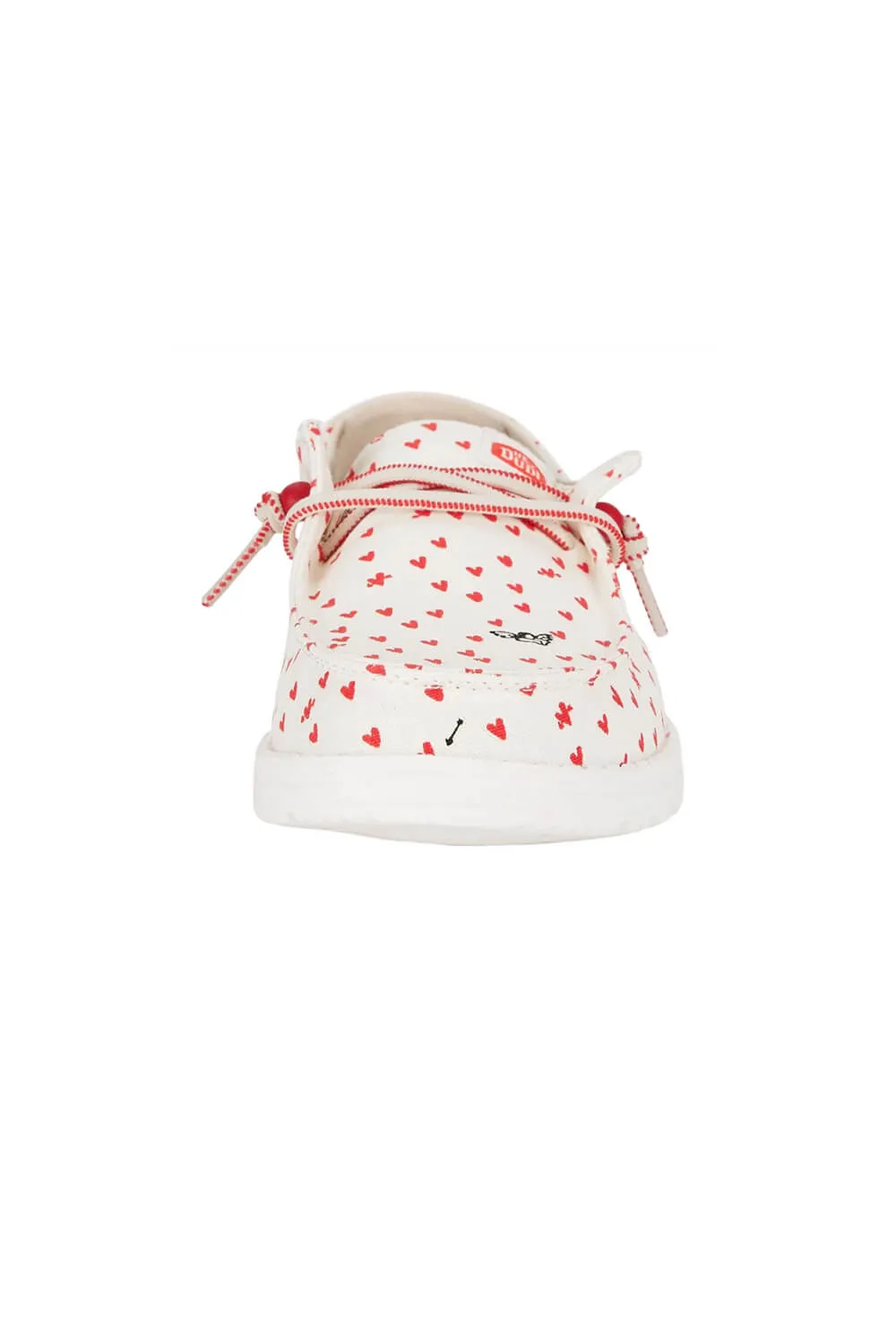 HEYDUDE Youth Girl’s Wendy Hearts Shoes in White/Red | 41154-119 sold by Glik’s product image thumbnail 4
