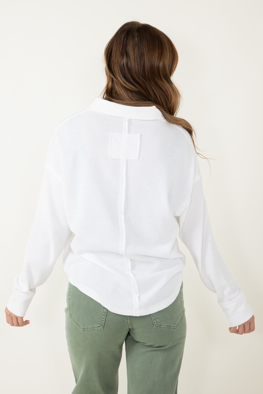 Illa Illa Collar Knit Shirt for Women in White | T5054-OFFWHITE sold by Glik’s product image thumbnail 3