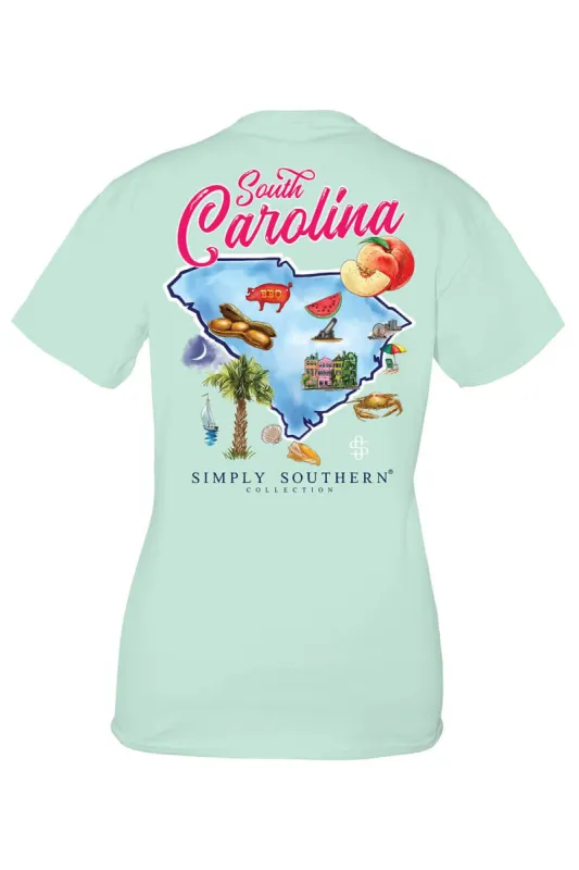 Simply Southern Plus Size South Carolina T-Shirt for Women in Breeze Blue | EXT-SS-STATES-SC-BREEZE sold by Glik’s