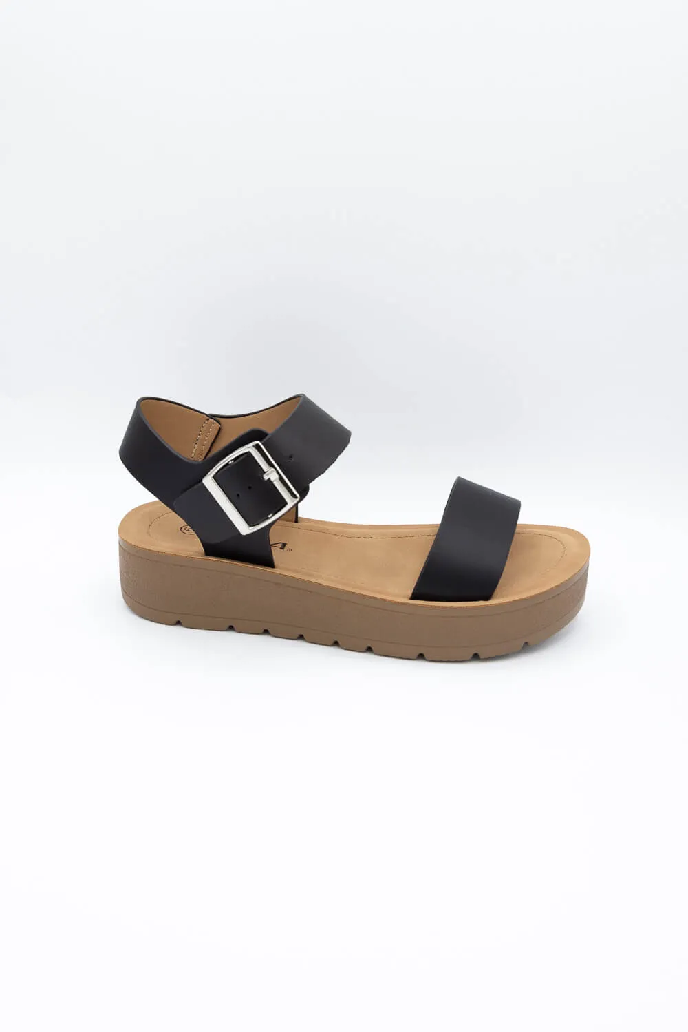 Soda Detect Band Ankle Strap Sandals for Women in Black | DETECT-S BLACK sold by Glik’s product image thumbnail 2