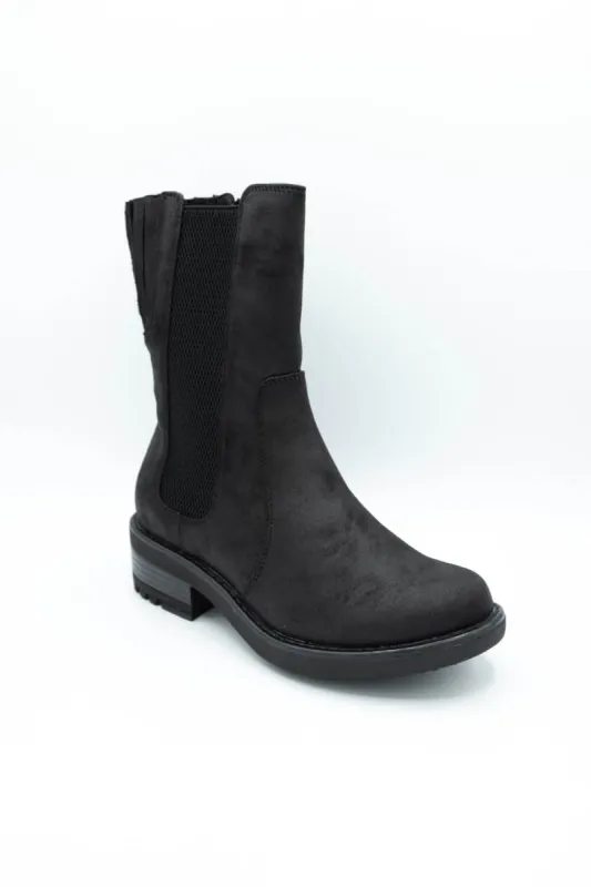 B52 by Bullboxer Mid Calf Lug Booties for Women in Black | 427647F6T-BLACK sold by Glik’s