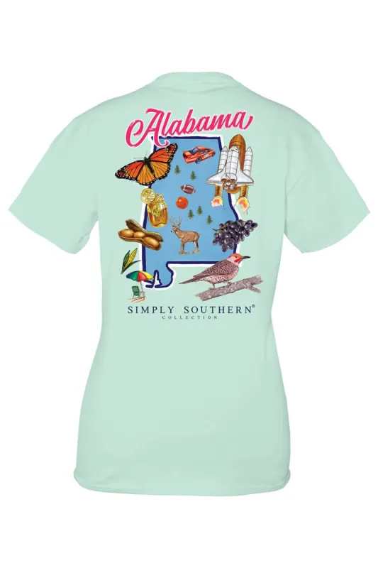 Simply Southern Plus Size Alabama T-Shirt for Women in Breeze Blue | EXT-SS-STATES-AL-BREEZE sold by Glik’s