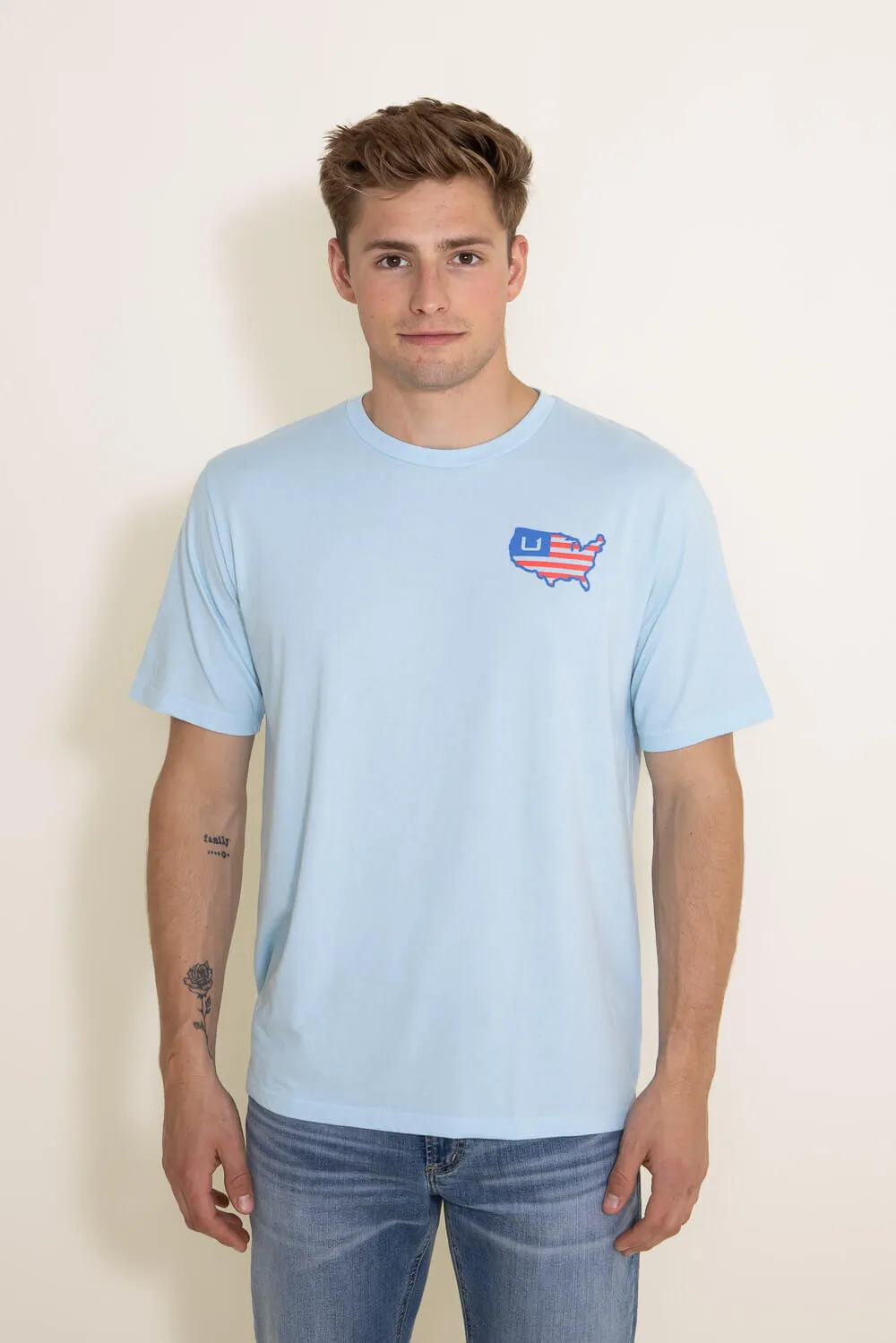 Huk Fishing American Huk T-Shirt for Men in Blue | H1000399-497 sold by Glik’s product image thumbnail 2