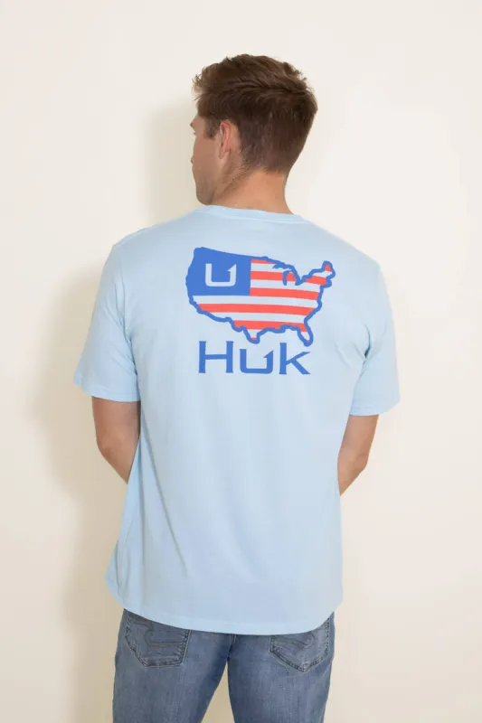 Huk Fishing American Huk T-Shirt for Men in Blue | H1000399-497 sold by Glik’s