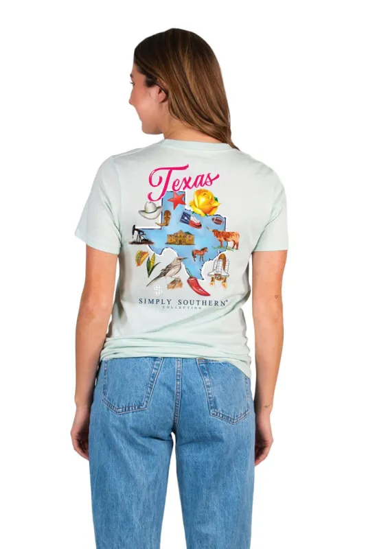 Simply Southern Texas T-Shirt for Women in Breeze Blue | SS-STATES-TX-BREEZE sold by Glik’s