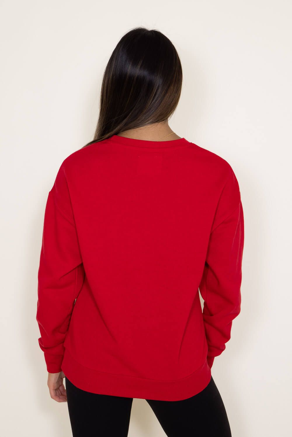 1897 Active Very Merry Patch Embroidered Fleece Sweatshirt for Women in Red | GT075-VERYMERRY-RED sold by Glik’s product image thumbnail 3