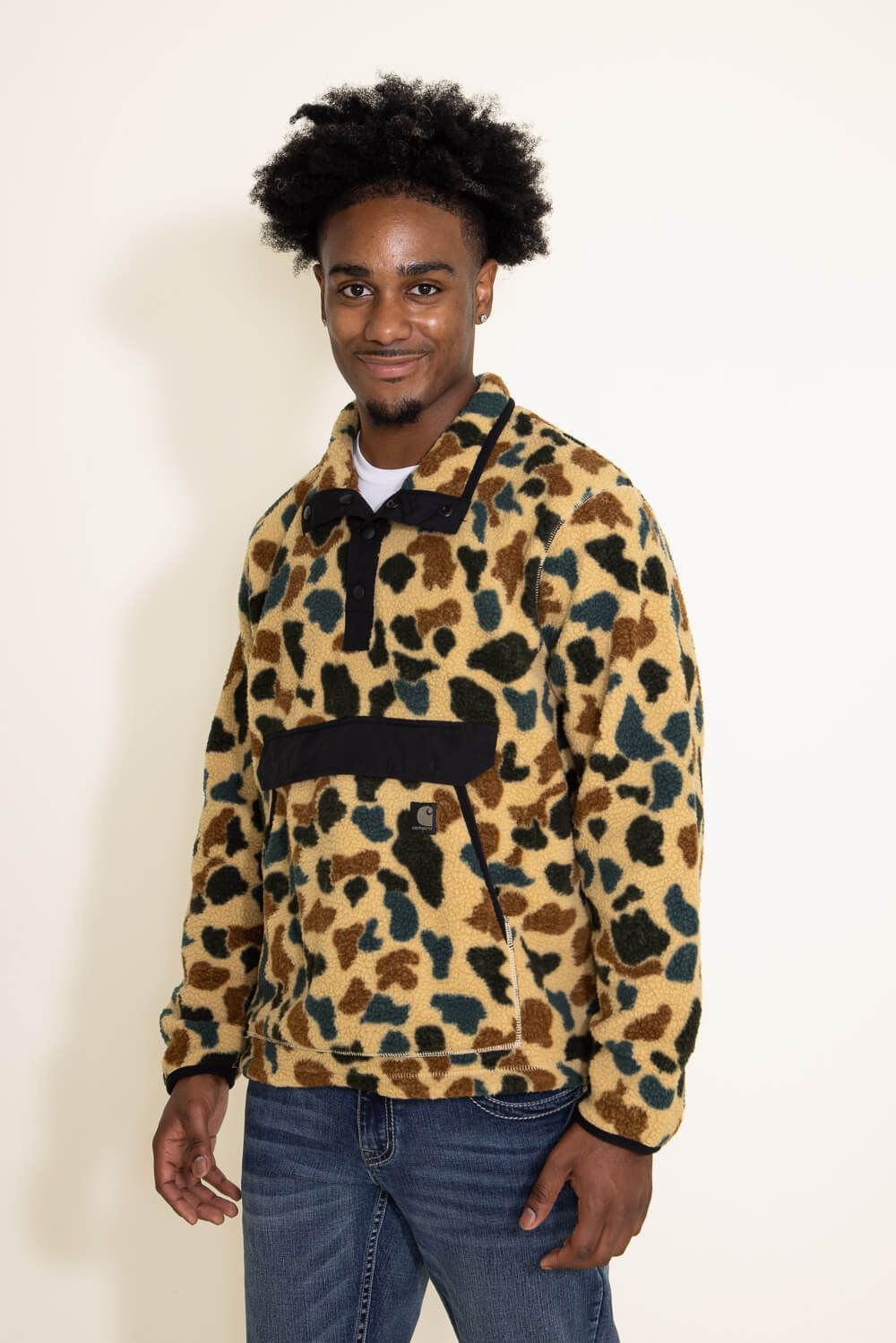 Carhartt Relaxed Fit Fleece Pullover for Men in Tan Camo | 104991-A07 sold by Glik’s product image thumbnail 4