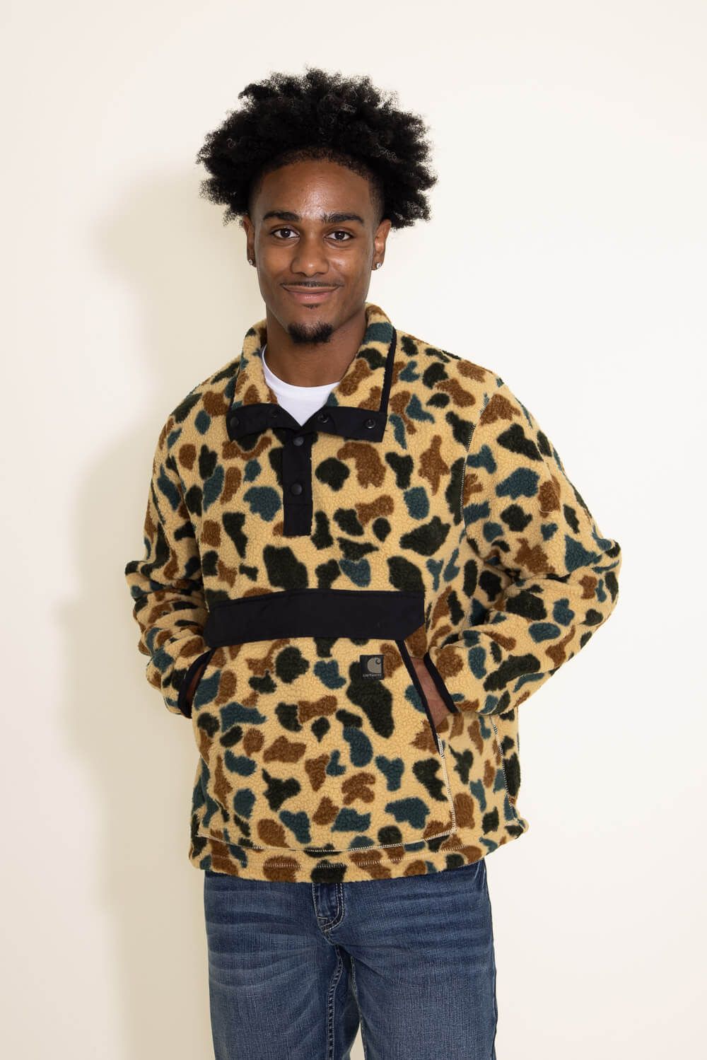 Carhartt Relaxed Fit Fleece Pullover for Men in Tan Camo | 104991-A07 sold by Glik’s product image thumbnail 3