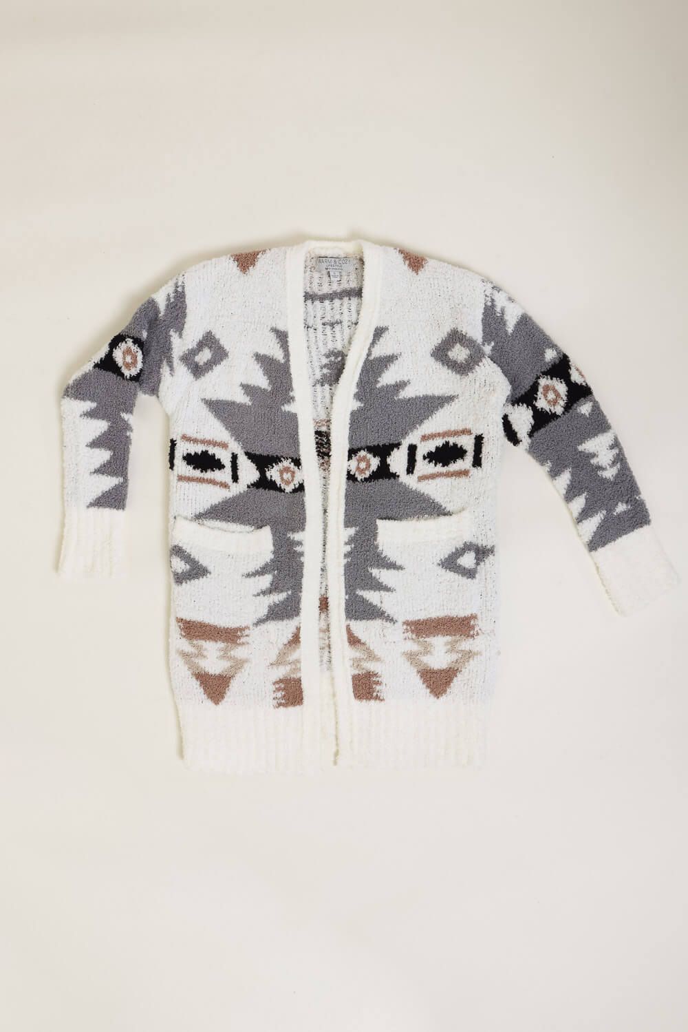 Youth Aztec Open Front Cardigan for Girls in White | 992885K-IRY sold by Glik’s