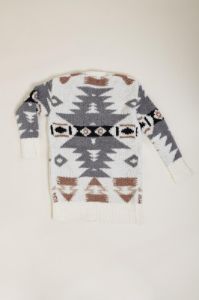 Youth Aztec Open Front Cardigan for Girls in White | 992885K-IRY sold by Glik’s
