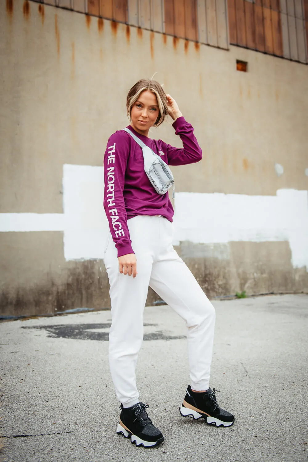 The North Face Logo Long Sleeve T-Shirt for Women in Boysenberry | NF0A81U8-K6I sold by Glik’s product image thumbnail 2