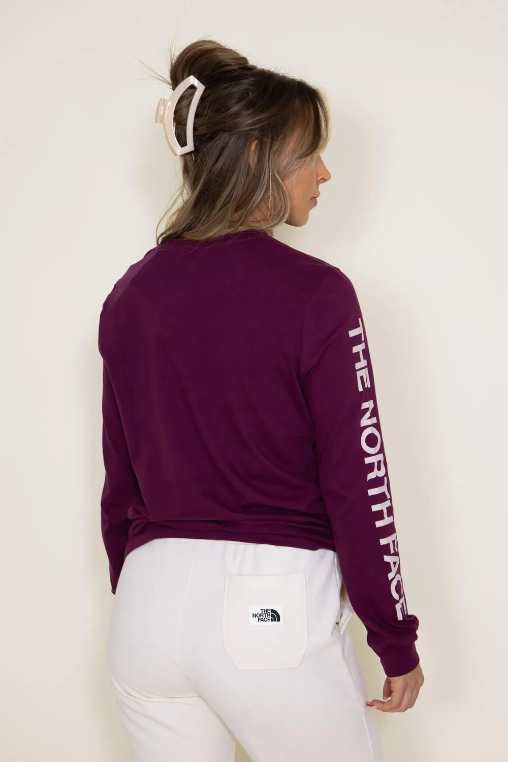 The North Face Logo Long Sleeve T-Shirt for Women in Boysenberry | NF0A81U8-K6I sold by Glik’s product image thumbnail 3