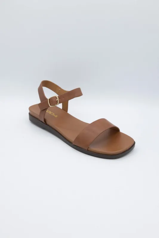 Soda Riddle Band Square Toe Sandals for Women in Tan | RIDDLE-S TAN made by Glik’s