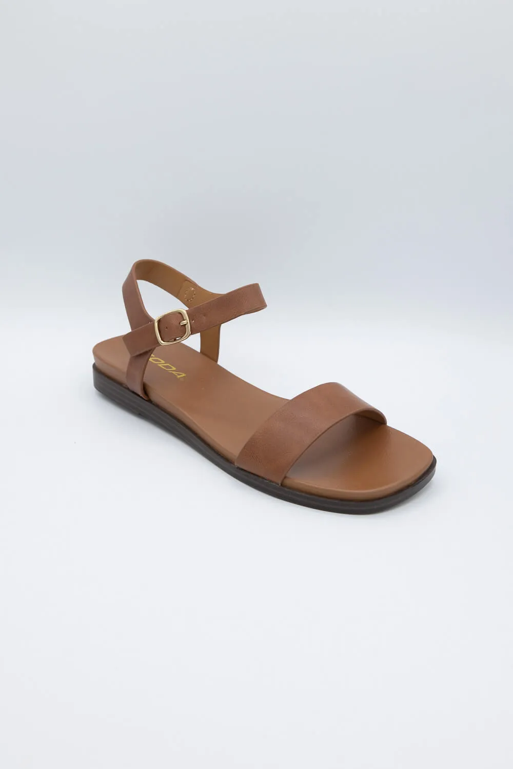 Soda Riddle Band Square Toe Sandals for Women in Tan | RIDDLE-S TAN sold by Glik’s