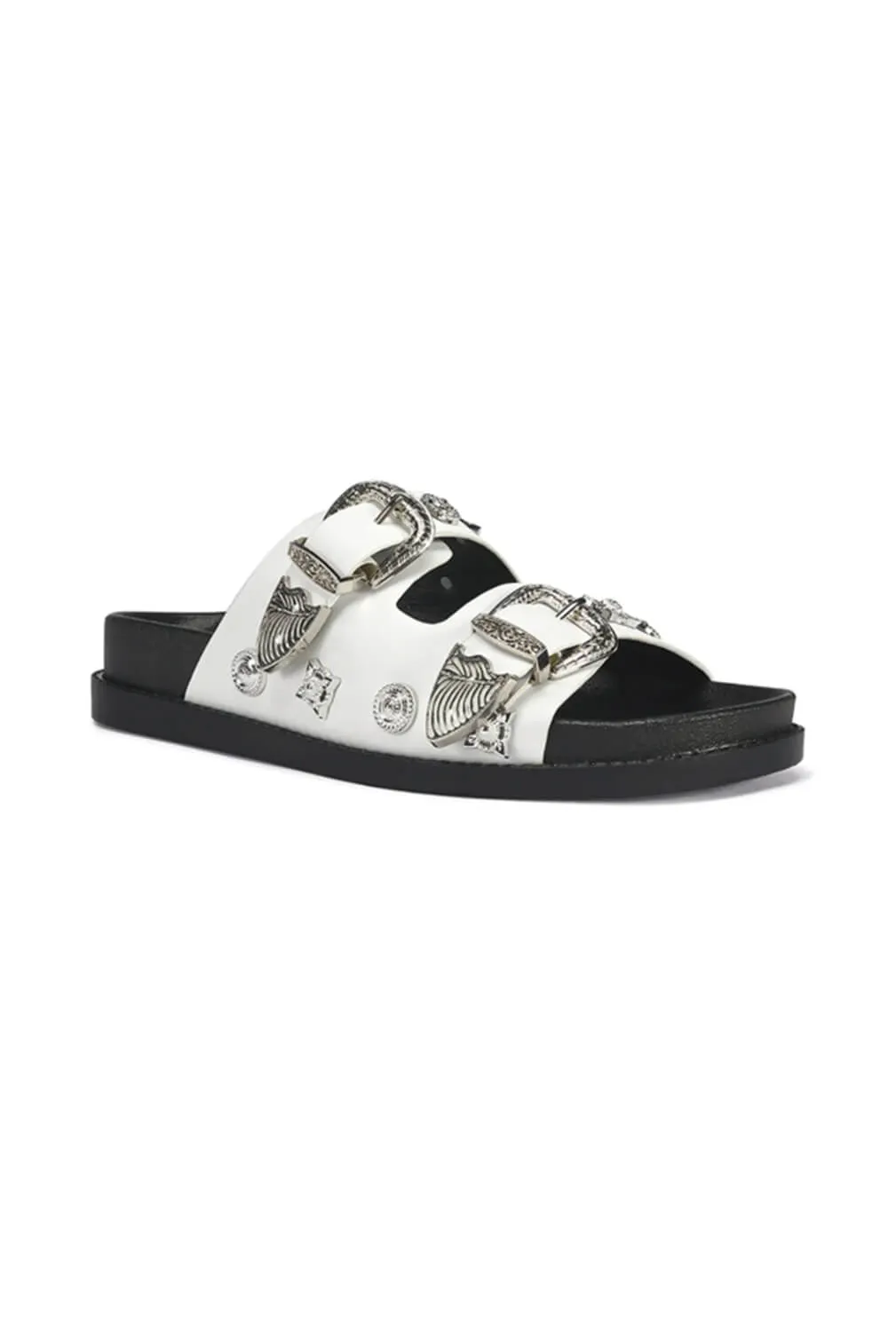 Azalea Wang Bocaraton Gem Slides for Women in White | BOCARATON-WHITE sold by Glik’s product image thumbnail 2