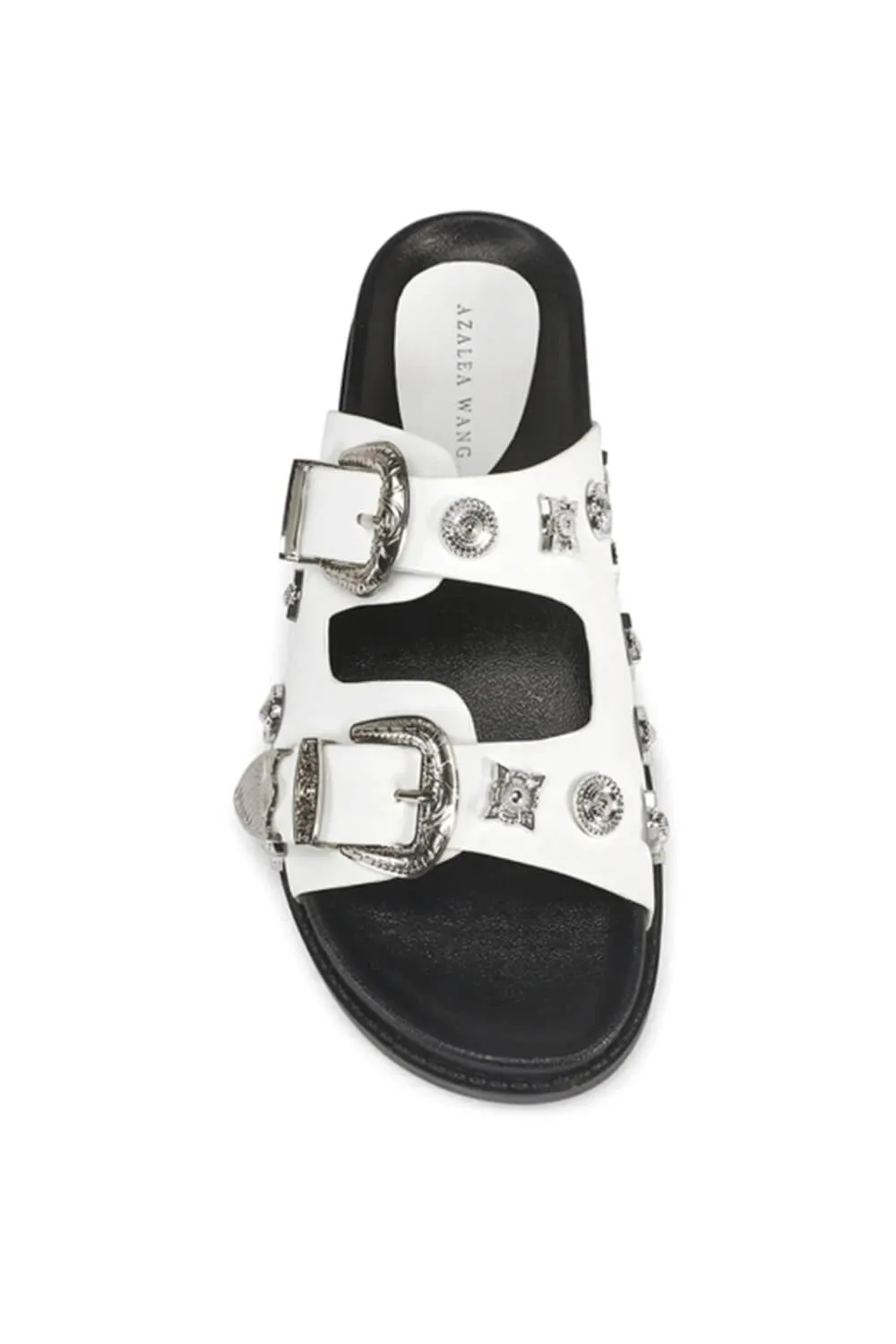 Azalea Wang Bocaraton Gem Slides for Women in White | BOCARATON-WHITE sold by Glik’s product image thumbnail 5