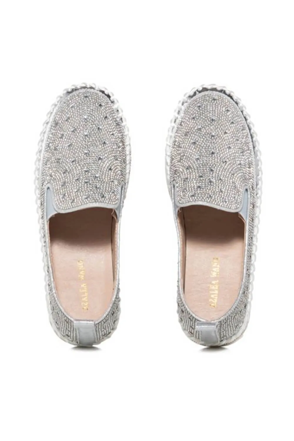 Azalea Wang Brittany Rhinestone Slip On Shoes for Women in Silver | BRITTANY-SILVER sold by Glik’s product image thumbnail 4