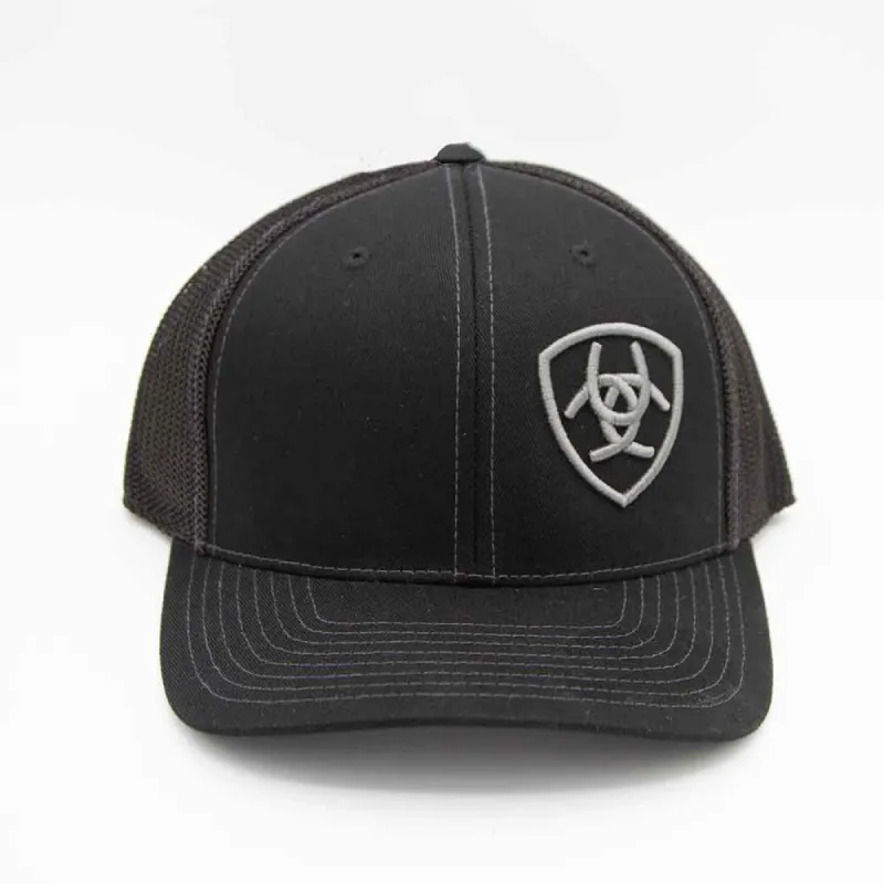 Ariat Offset Trucker Hat in Black | 1597801 sold by Glik’s
