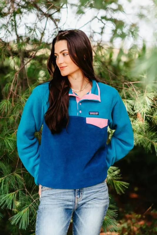 Patagonia Women’s Lightweight Synchilla Quarter Snap Fleece Pullover in Blue | 25455-LMBE sold by Glik’s