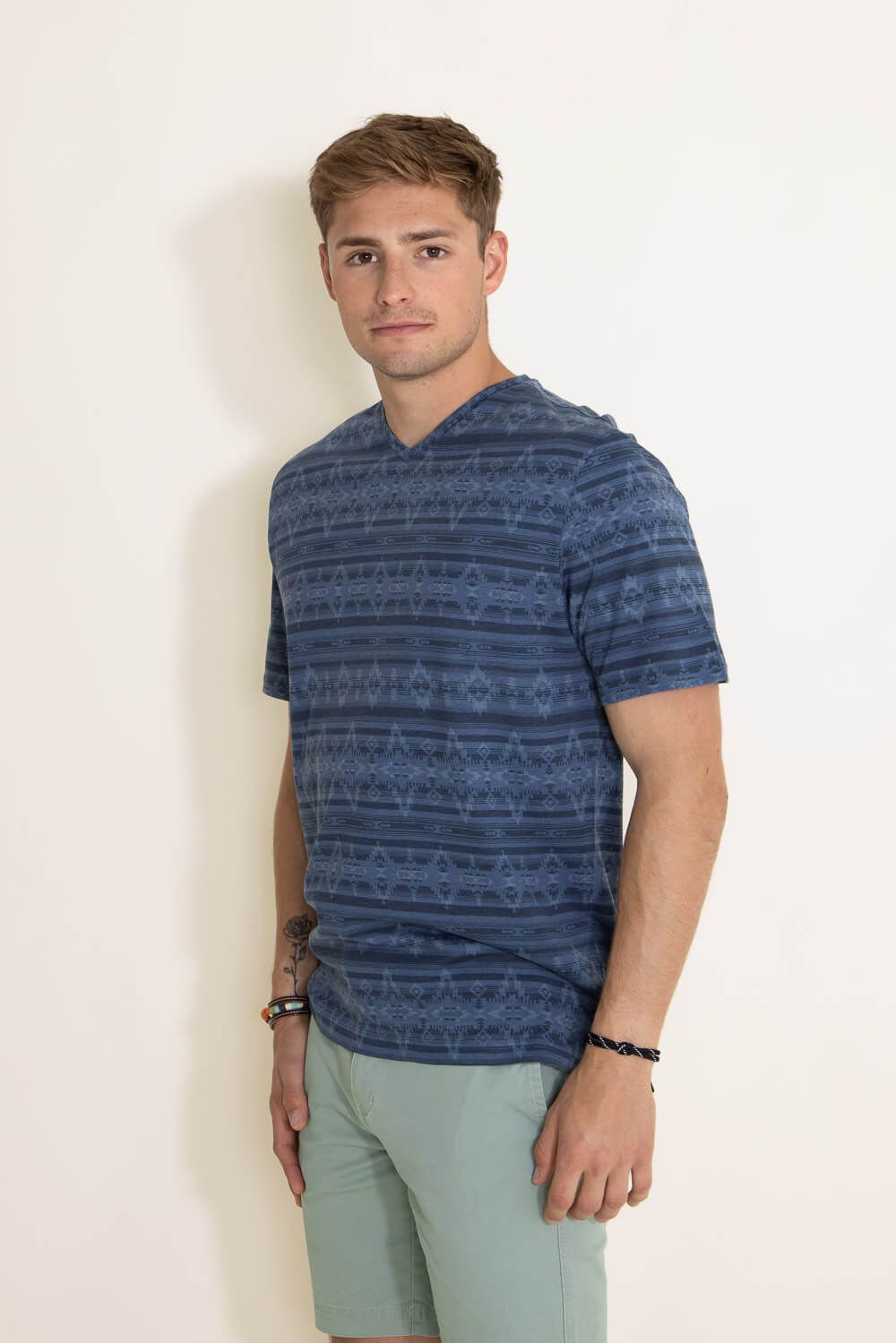 Weatherproof Vintage Knit V-Neck T-Shirt for Men in Indigo | S2330351GK-INDIGO sold by Glik’s product image thumbnail 4