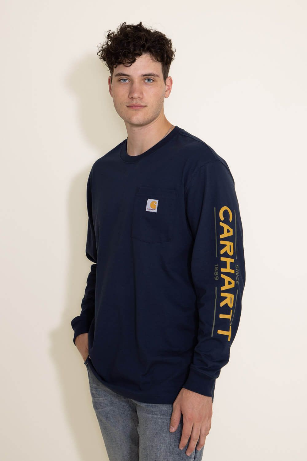 Carhartt Loose Fit Heavyweight Long Sleeve Dog Graphic T-Shirt for Men in Navy | 106038-NVY sold by Glik’s product image thumbnail 4