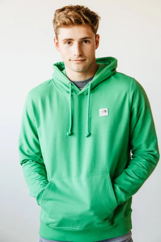 The North Face Heritage Patch Hoodie for Men in Green | NF0A7UNU-PO8 sold by Glik’s