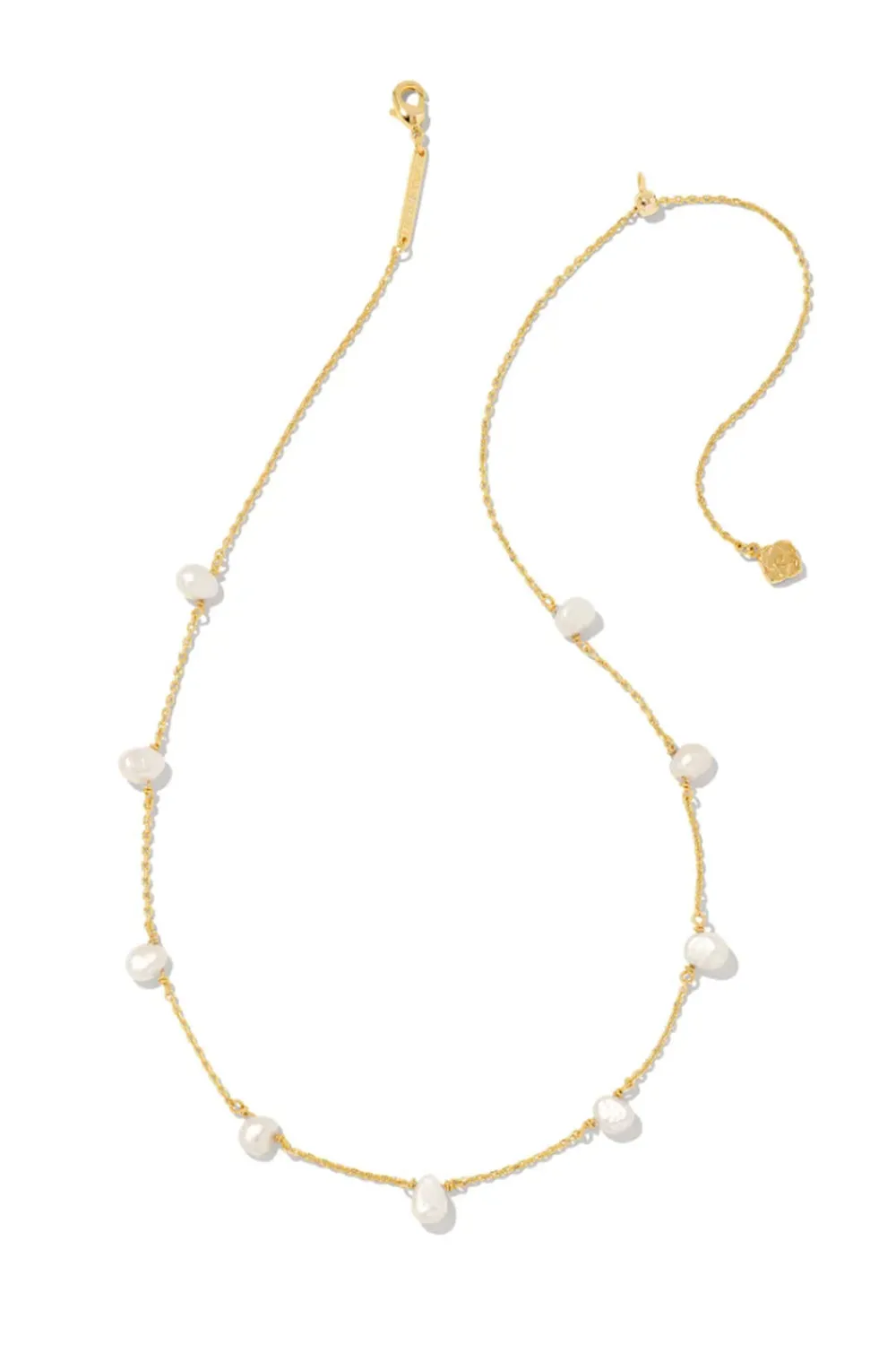 Kendra Scott Leighton Gold Pearl Strand Necklace in White Pearl | 9608852560 sold by Glik’s