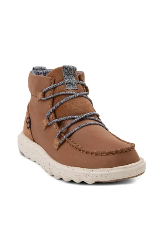 HEYDUDE Women’s Reyes Lace Up Leather Booties in Tobacco | 40183-2DM sold by Glik’s