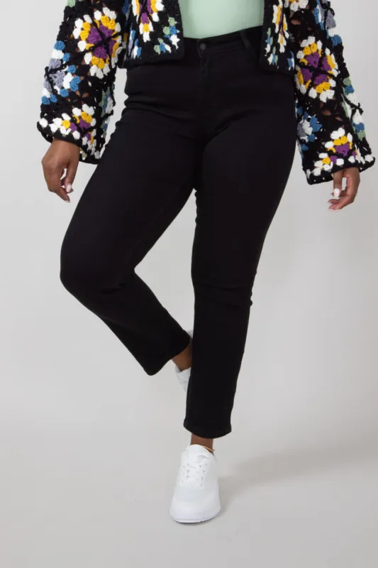 Judy Blue Mid Rise Slim Fit Jeans for Women in Black | 88756REG sold by Glik’s