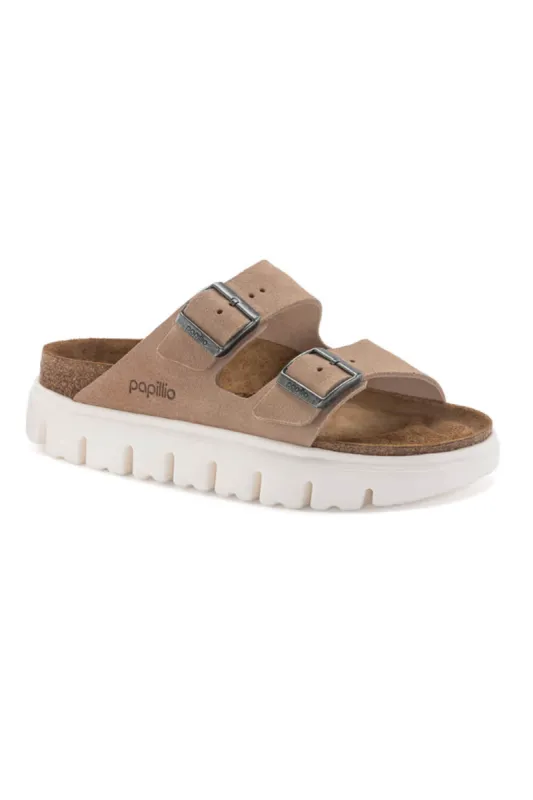 Papillio by Birkenstock Arizona Chunky Suede Sandals for Women in Sand Brown | 1024950 sold by Glik’s