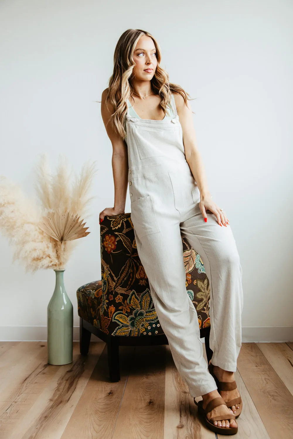 Illa Illa Linen Overalls for Women in Natural | IM6973