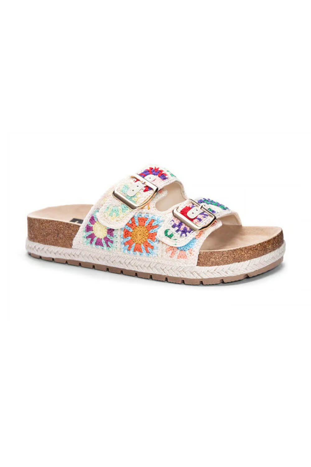 Dirty Laundry Timeless Two Band Crochet Sandals for Women in Multi | TIMELESS-NAT MULTI sold by Glik’s