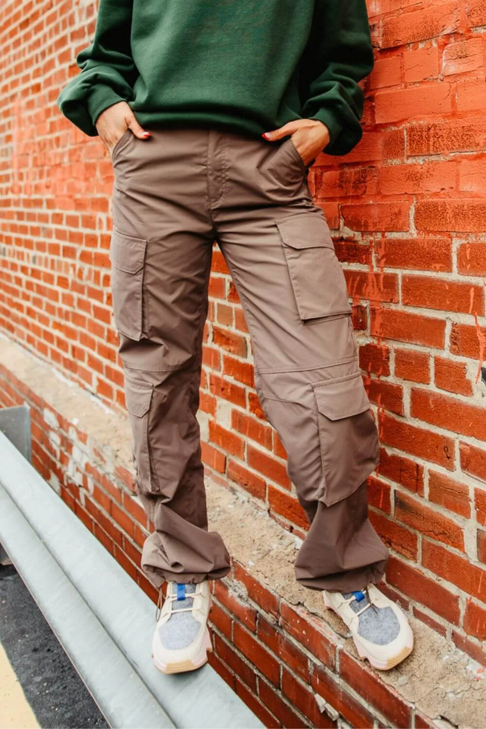Love Tree Baggy Cargo Pants for Women in Brown | 6870PN-TRUFFLE sold by Glik’s product image thumbnail 2