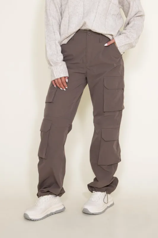 Love Tree Baggy Cargo Pants for Women in Brown | 6870PN-TRUFFLE sold by Glik’s