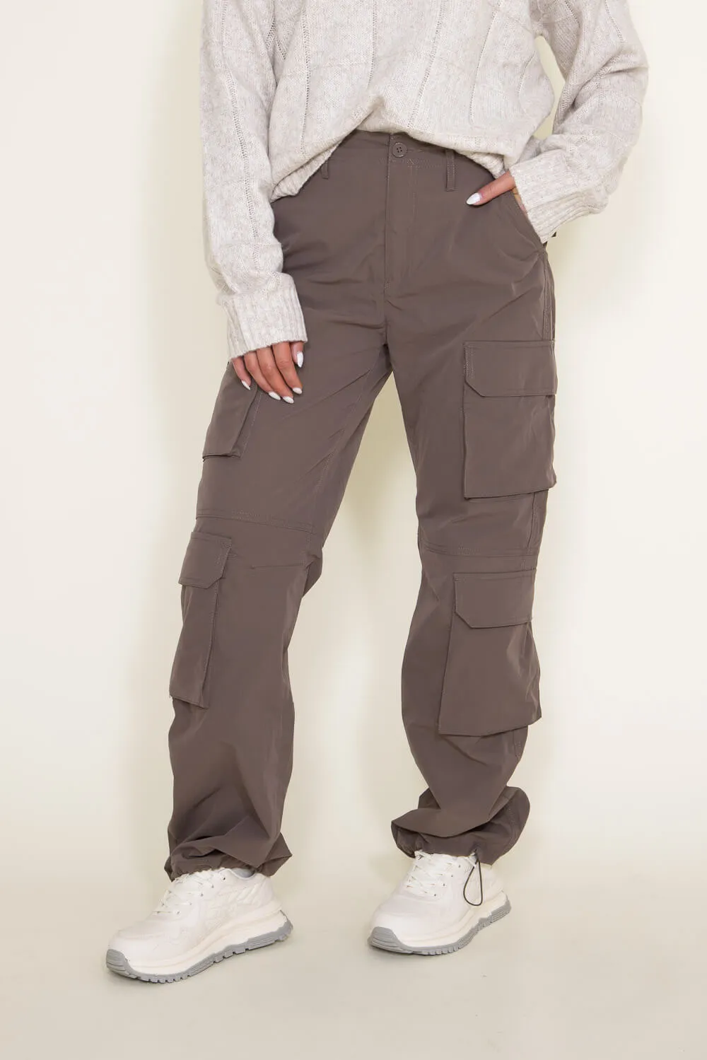 Love Tree Baggy Cargo Pants for Women in Brown | 6870PN-TRUFFLE sold by Glik’s