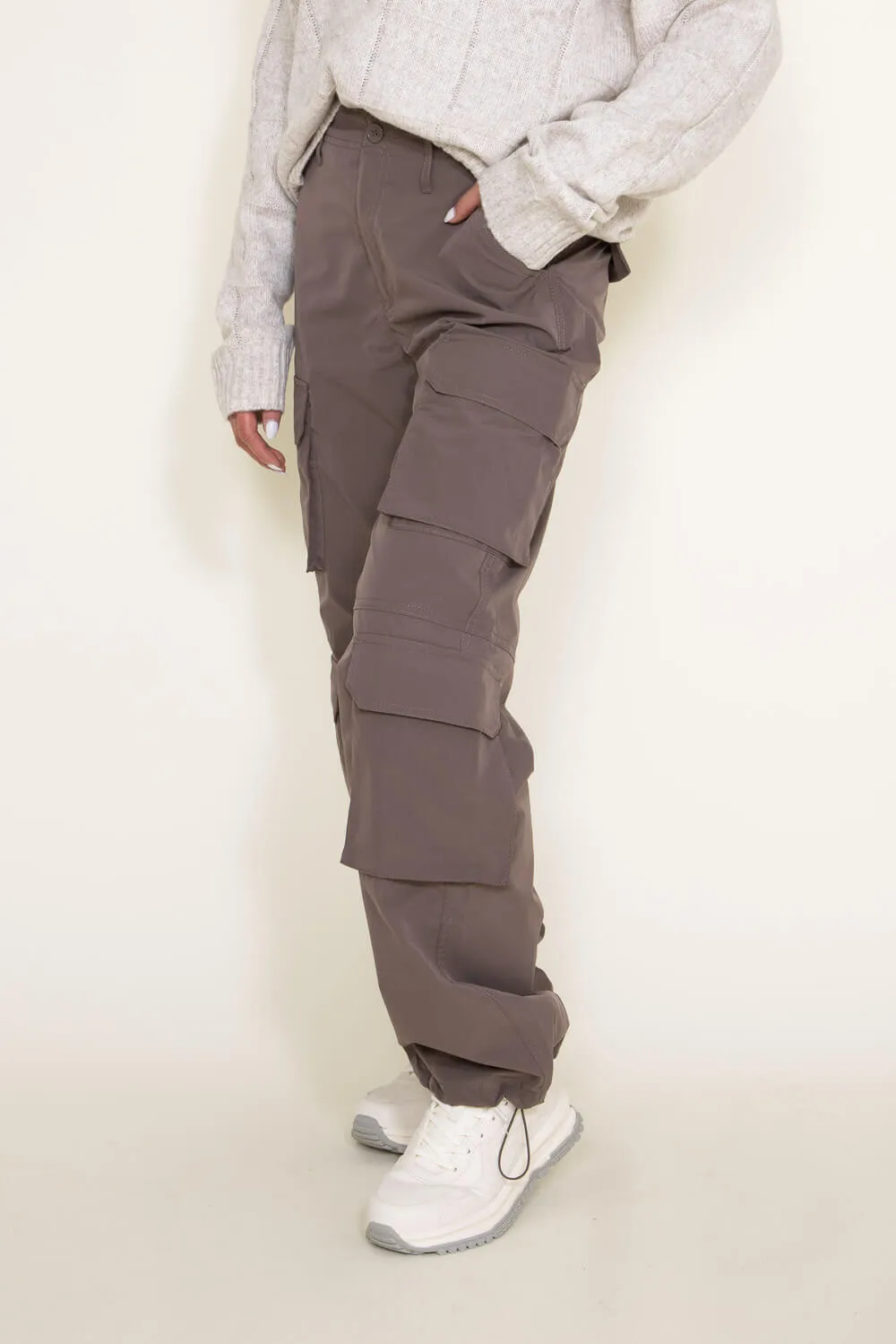 Love Tree Baggy Cargo Pants for Women in Brown | 6870PN-TRUFFLE sold by Glik’s product image thumbnail 4