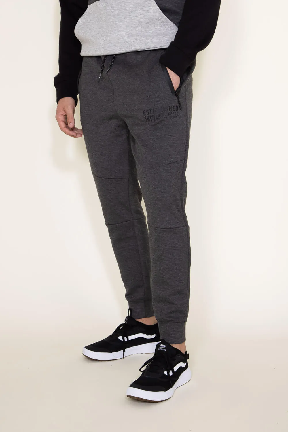 1897 Active InterTech Joggers for Men in Charcoal Heather | CFMG125F-CHH sold by Glik’s