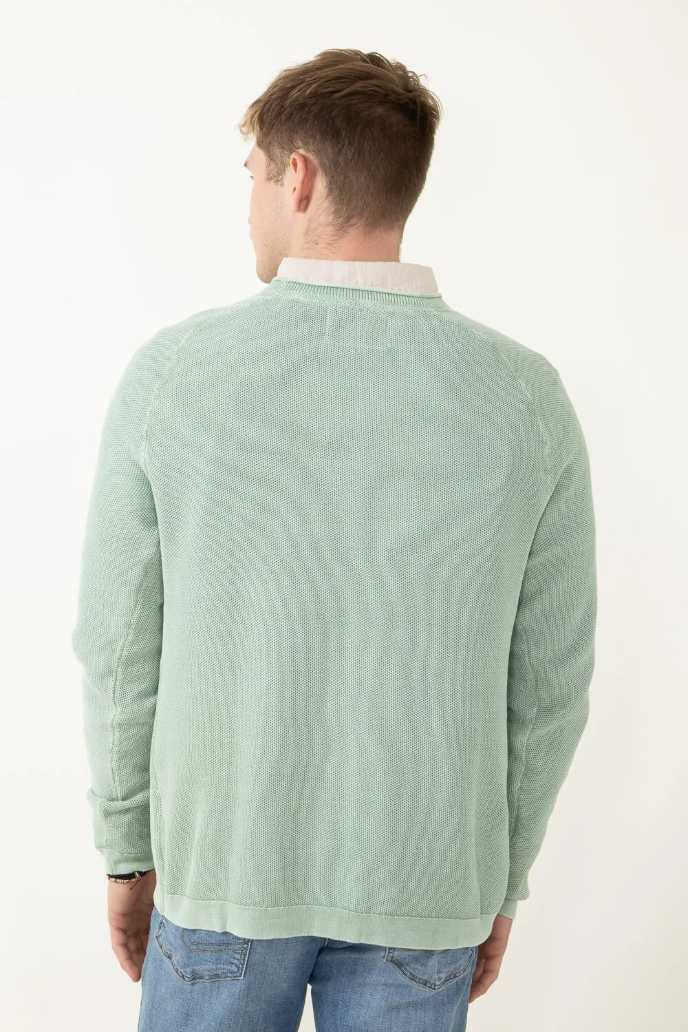 Weatherproof Vintage Stone Wash Crewneck Sweater for Men in Green | S2440120GK-FELDSPARGREEN sold by Glik’s product image thumbnail 3