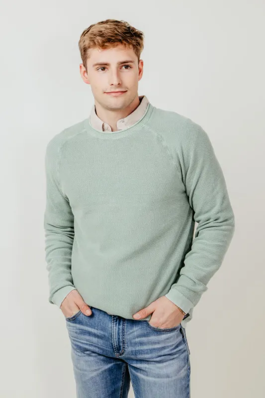 Weatherproof Vintage Stone Wash Crewneck Sweater for Men in Green | S2440120GK-FELDSPARGREEN sold by Glik’s